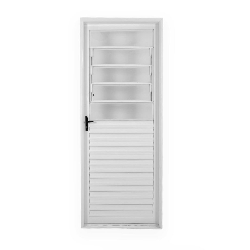 Porta de Aço Laminada Mista Horizontal 215x65cm Minas Sul Mgm Abertura Direita Direita