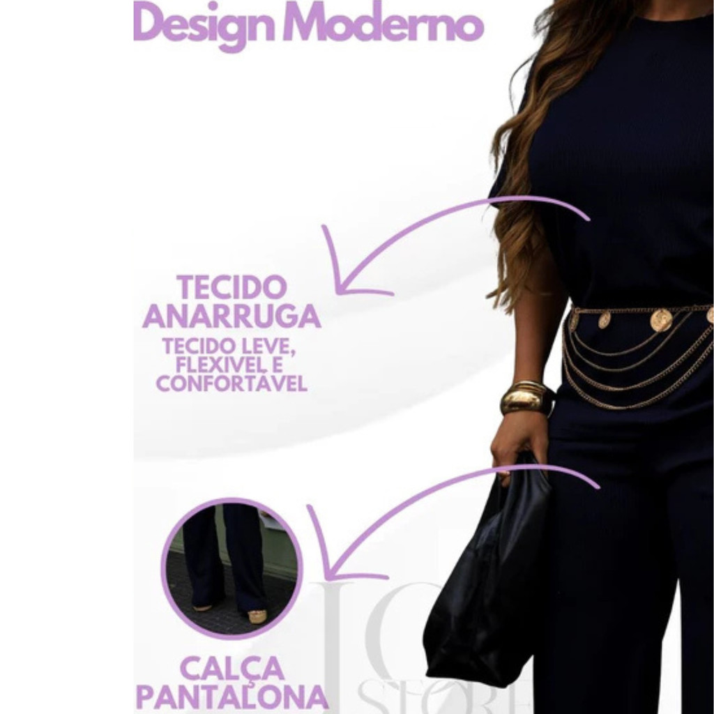 Conjunto Feminino Canelado Anarruga Oversized + Calça Pantalona com Bolso | Conforto e Estilo Moderno