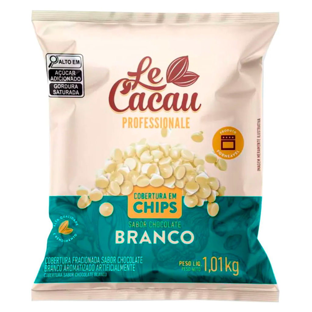 Cobertura Chips Chocolate Branco Le Cacau 1,01kg