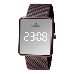 Relogio Champion Digital Marrom Espelhado Ch40080m