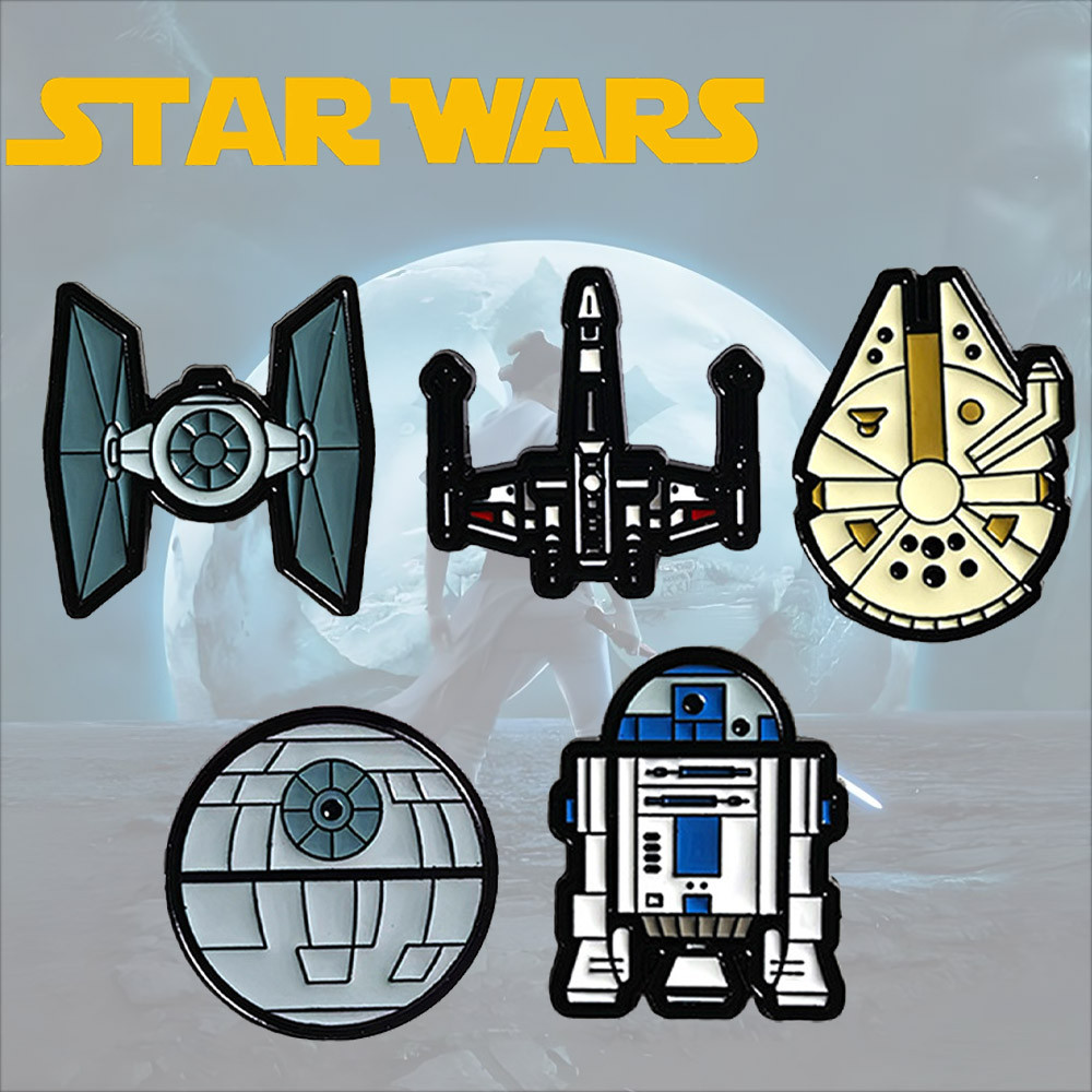 Broche Esmaltado Estrela Galáctico Império Guerras TIE Lutador Nave Espacial Portátil Crachá Mochila Acessórios Presente