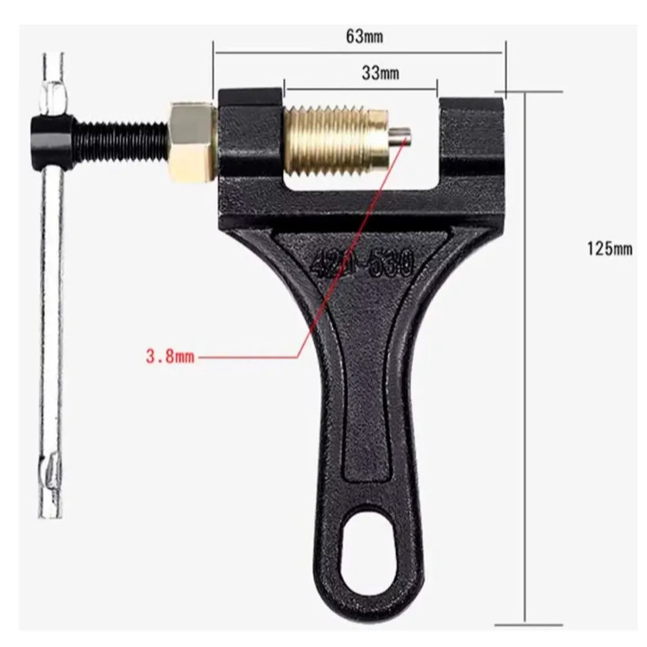 Chave Extrator Pino Corrente Motos Bike Mod Tamanho C/420,428,520,525,530 - Touro Shop