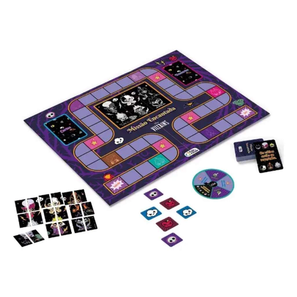 Jogo de Tabuleiro Missão Encantada Vilões da Disney Pais e Filhos - 793816 — imagem 2 de 2