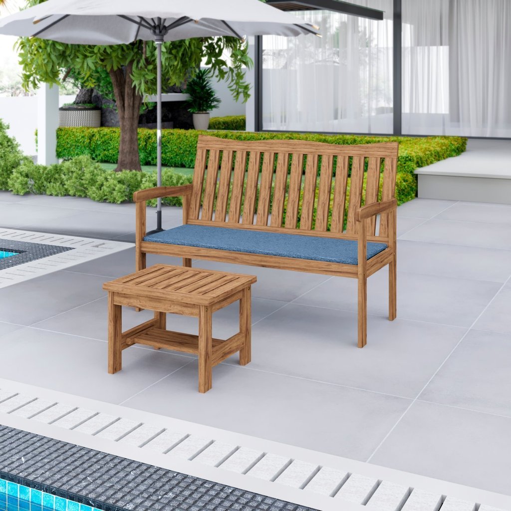 Conjunto para Jardim de Madeira Eucalipto Solaris com Almofada Yescasa