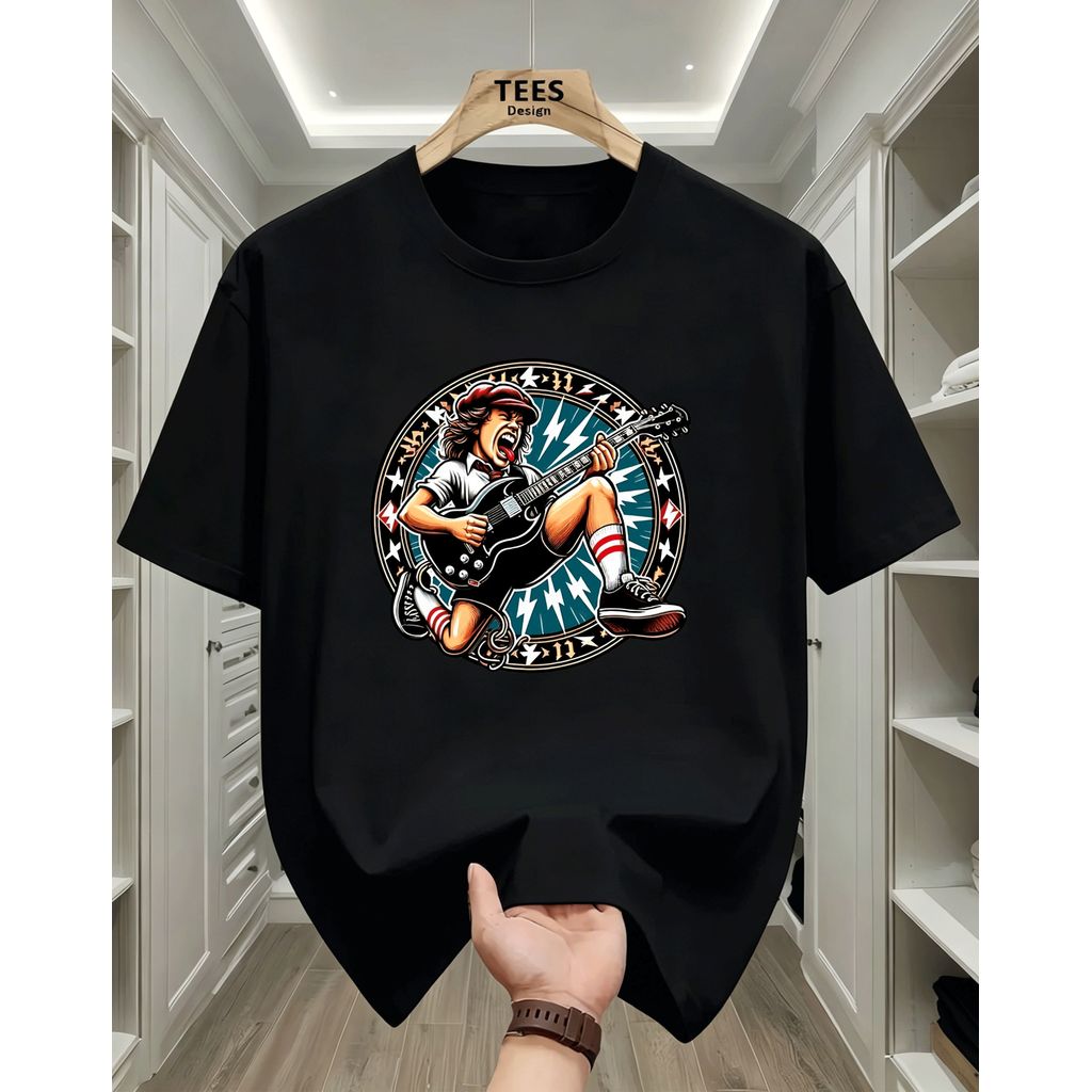 2026 Camiseta Feminina Estampa de Guitarrista Rockador Moderna Estilosa Confortável Moda Feminina Tendência