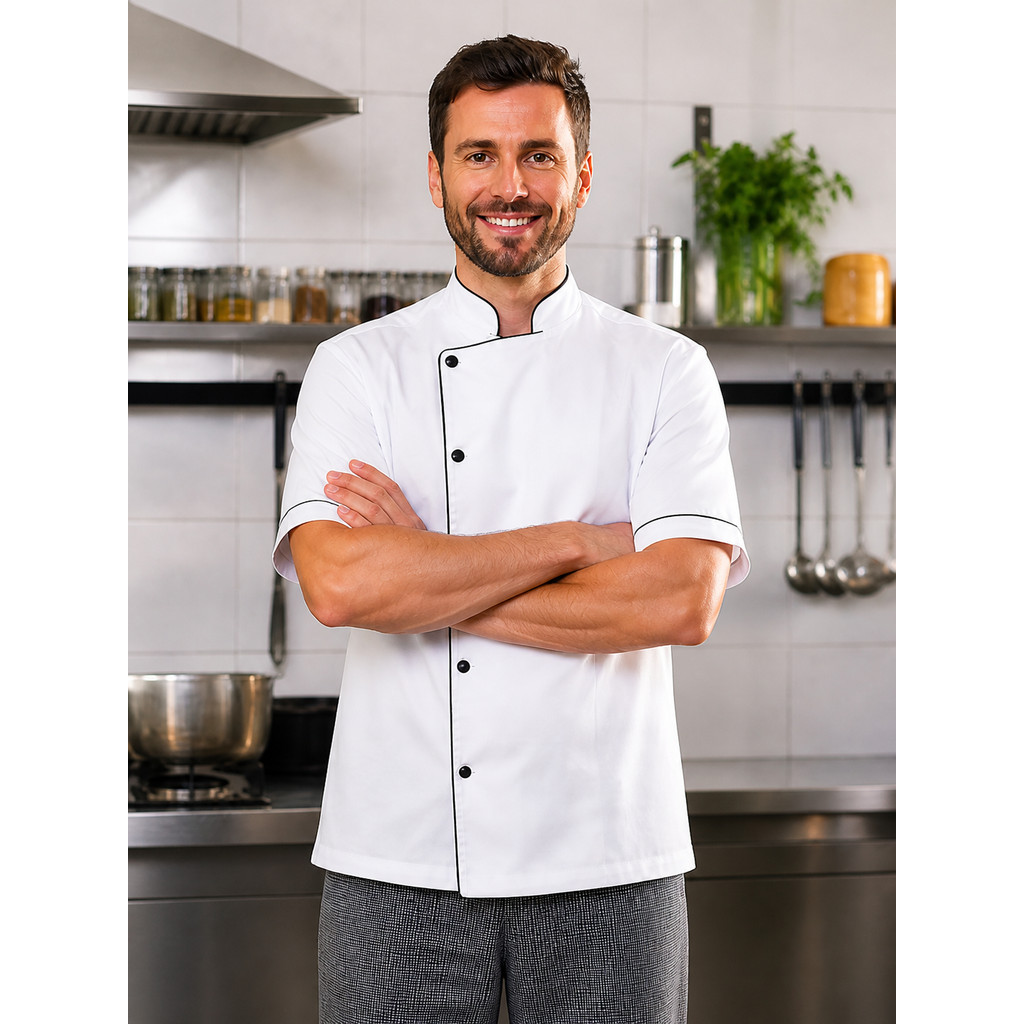 Dolma De Chef Cozinha Profissional Oxford Gola Padre Uniforme Chef Cozinheiro Dolma Cozinha Premium