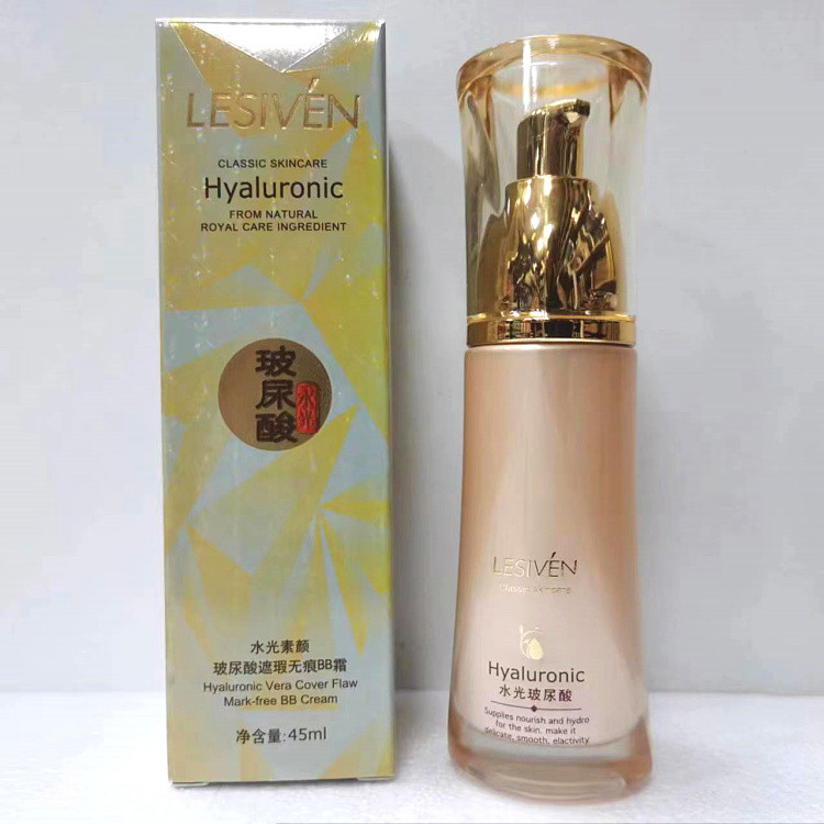 Liziyuan ácido hialurônico corretivo sem costura BB creme 45ML corretivo iluminando hidratante maquiagem Nude base líqui