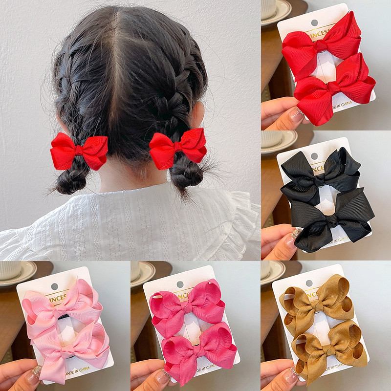 2 Peças De Laço De Cabelo Da Moda Coreana Infantil E Clipes BB , Franja Pequena/Alfinetes Quebrados , Acessórios