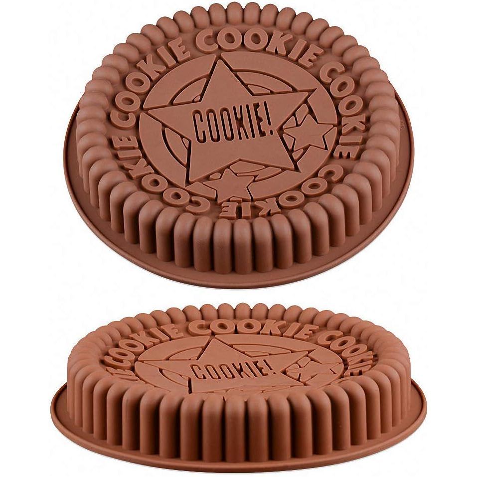 2Pcs Giant Sandwich Big Cookie Cake Pan 9 Inch Rock Star Bread Baking Silicone Mold (Set of 2, Random Color)