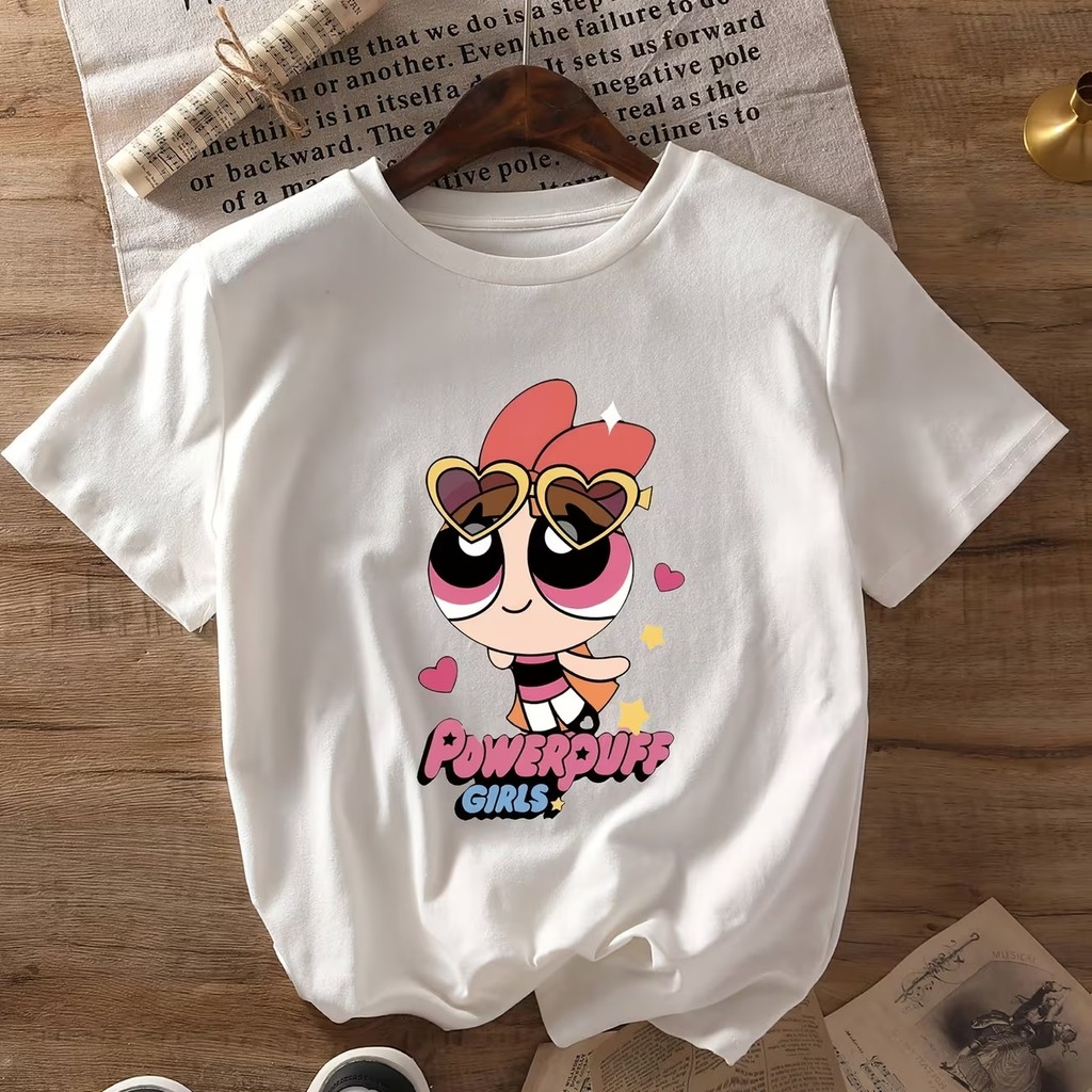 Camiseta Estampada Inspirado Super Poderosas Florzinha Óculos Coração Unissex 100% Algodão Frete Grátis Rápido Plus Size