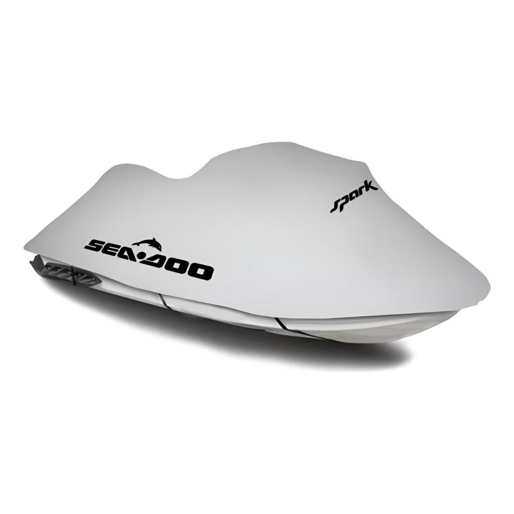 Capa Jet Ski Sea Doo Spark 2 Lugares - Logo Spark - Blackout Cinza Claro
