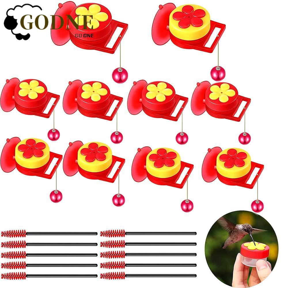 GODNESSFO 1/5/10 Pcs Alimentadores De Beija-Flor Mini De Plástico Com Escova De Limpeza De Poleiro Portátil