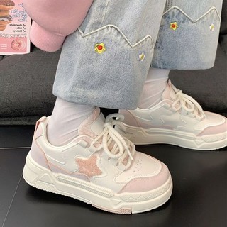 Venda quente estrela sapatos brancos femininos 2025 novo estilo tênis All-match respirável primavera outono de sola gros