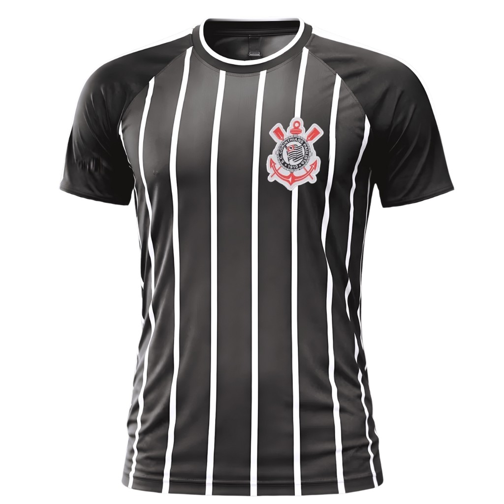 Camiseta Masculina Corinthians Bordado Raglan Licienciada