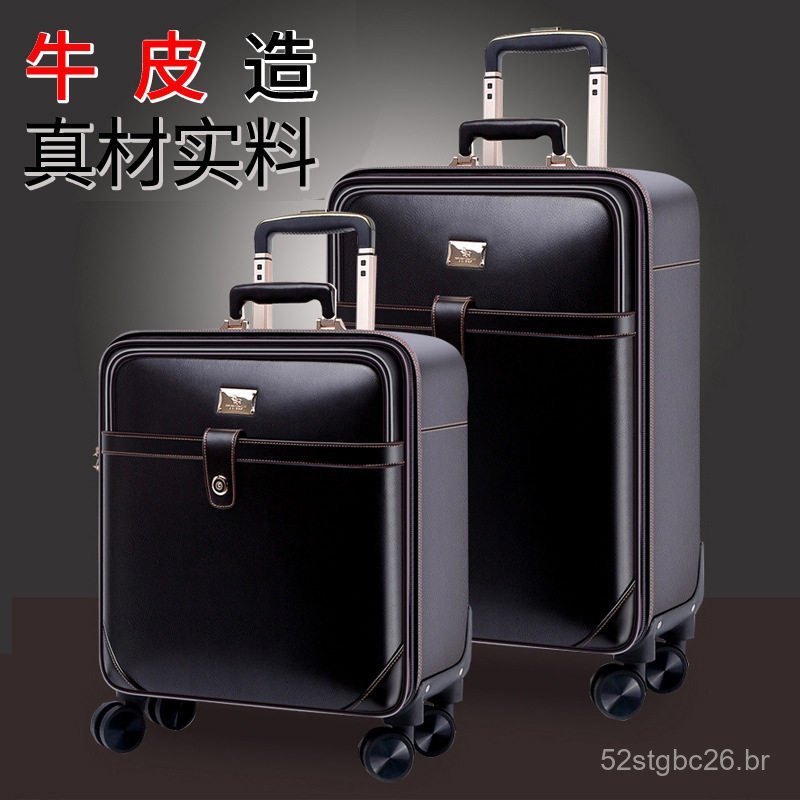 Mala de viagem executiva de alta qualidade para profissionais de escritório, mala de viagem masculina em couro, bagagem 