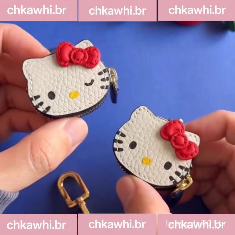 [Dhiint] Kawaii High Beauty Hello Kitty Cartoon KT Cat Chaveiro Bolsa De Couro Criativa Pingente Acessórios De Roupas Da