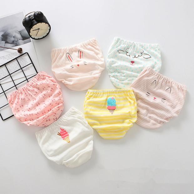 Japonês mil diversão bebê menina puro algodão roupa interior das crianças calças de pão cuecas não clipe PP menina roupa