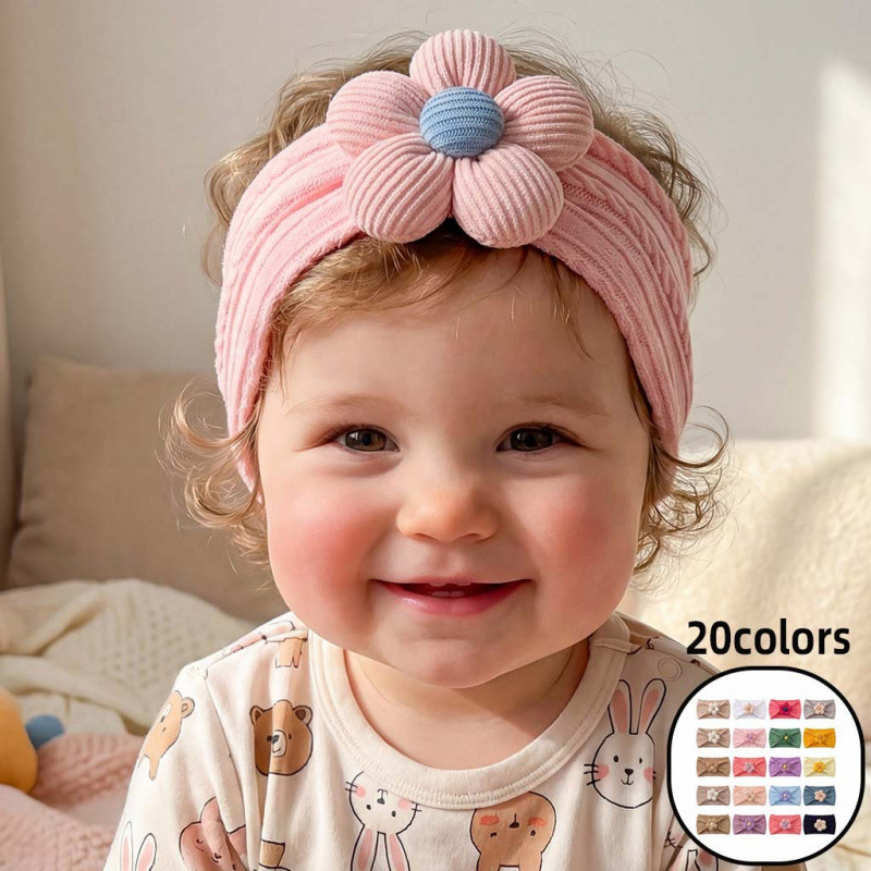 Tiara De Flor 3D Para Bebê , Faixa Elástica De Proteção fontanelle , Acessório De Cabelo Decorativo Fotografia De Recém-