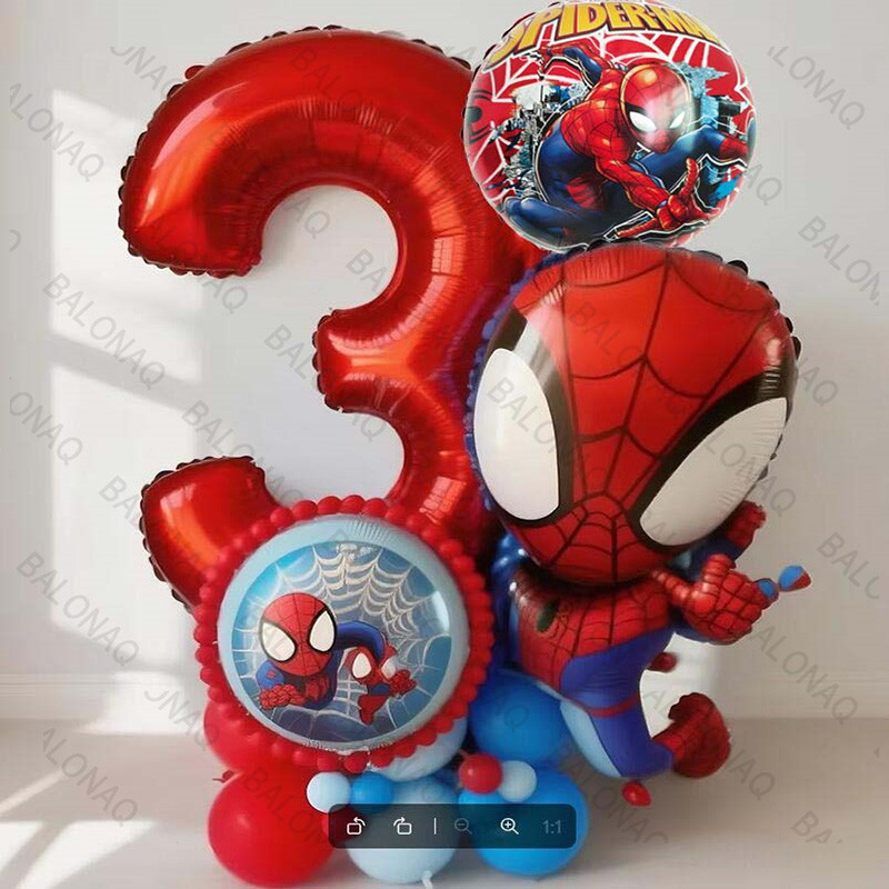 16 Pçs Spidey E Seus Incríveis Amigos Balões Conjunto Vermelho Spiderman Balão De Folha De Alumínio Para Aniversário Chá