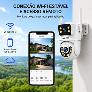 Câmera De Segurança ip Lente Dupla App YOOSEE 360 Grau IP66 a prova de água Full HD Wifi