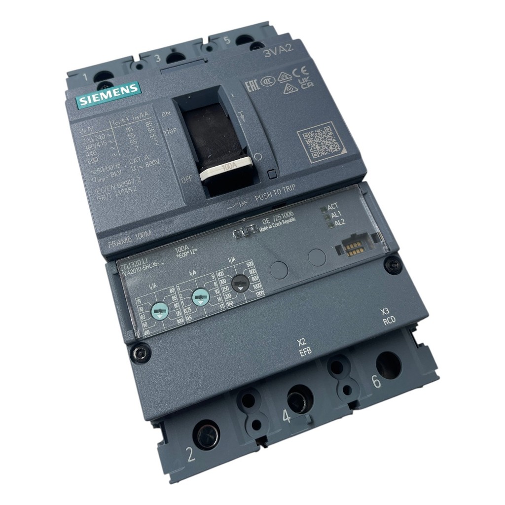 Disjuntor Caixa Moldada 3P Siemens 3VA2010 100A 690v