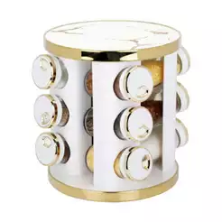 Porta Tempero Giratório Branco de Vidro 100ml 13pçs – Ruvolo