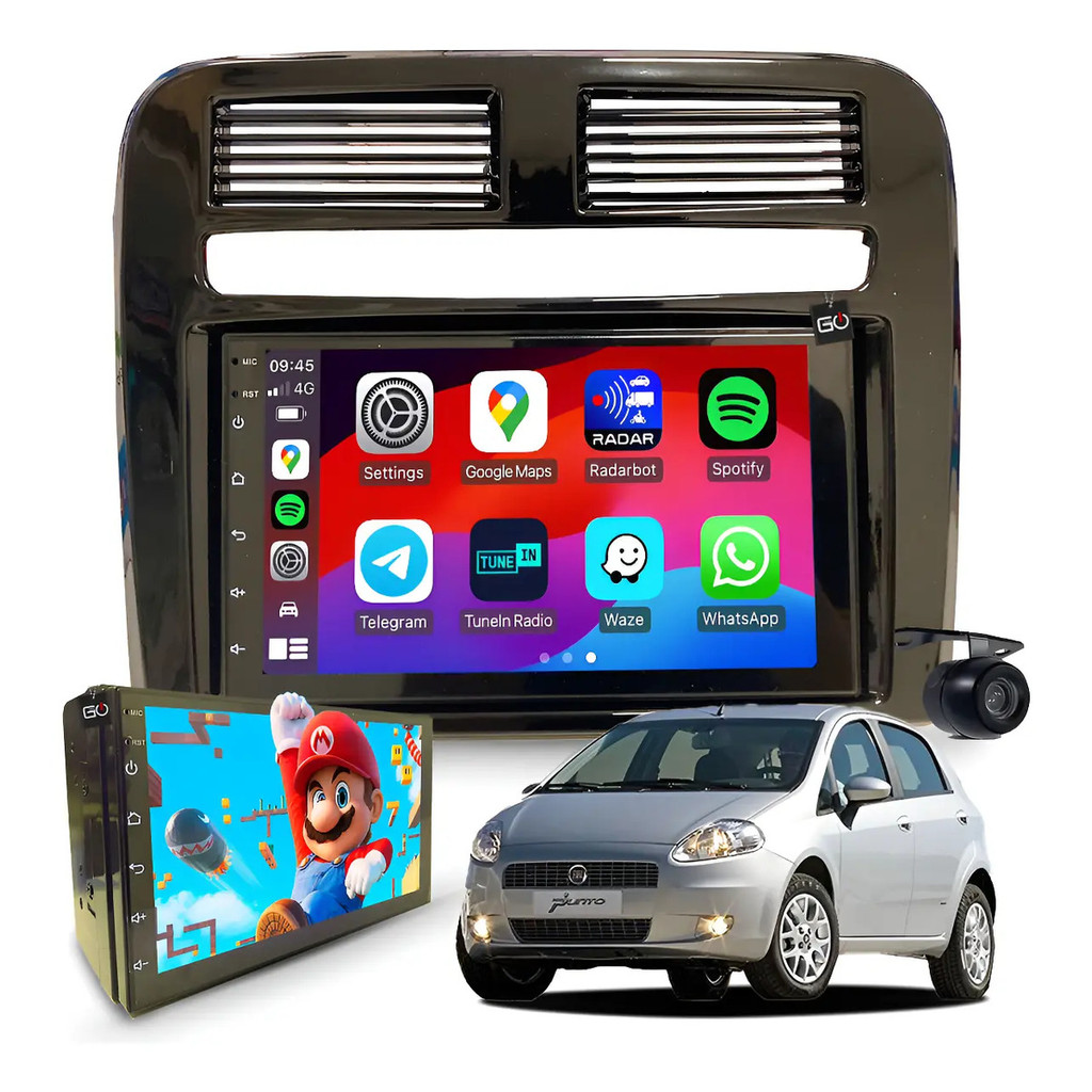 Central Multimidia Mp10 Fiat Punto 2008-2012 Carplay Bt Usb