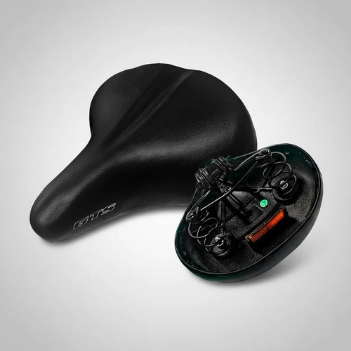 Banco Bicicleta Selim Gts Comfort Gel Tech Refletor 2 Molas Preto