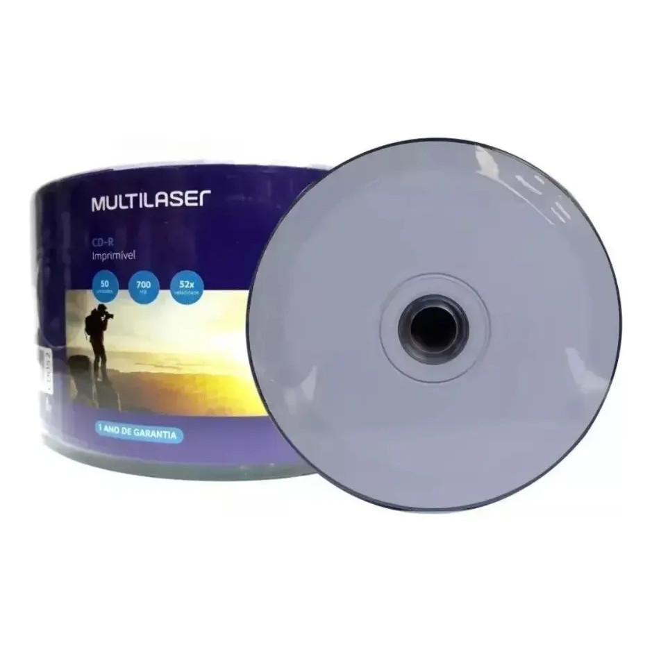 10 Midia Cd-r Virgem Printable Até O Miolo 52x Várias Marcas