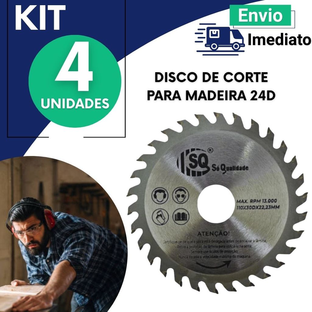 Disco 30D para Madeira Uso Geral Multiuso 4 3 2 OU 1 Peça Construção