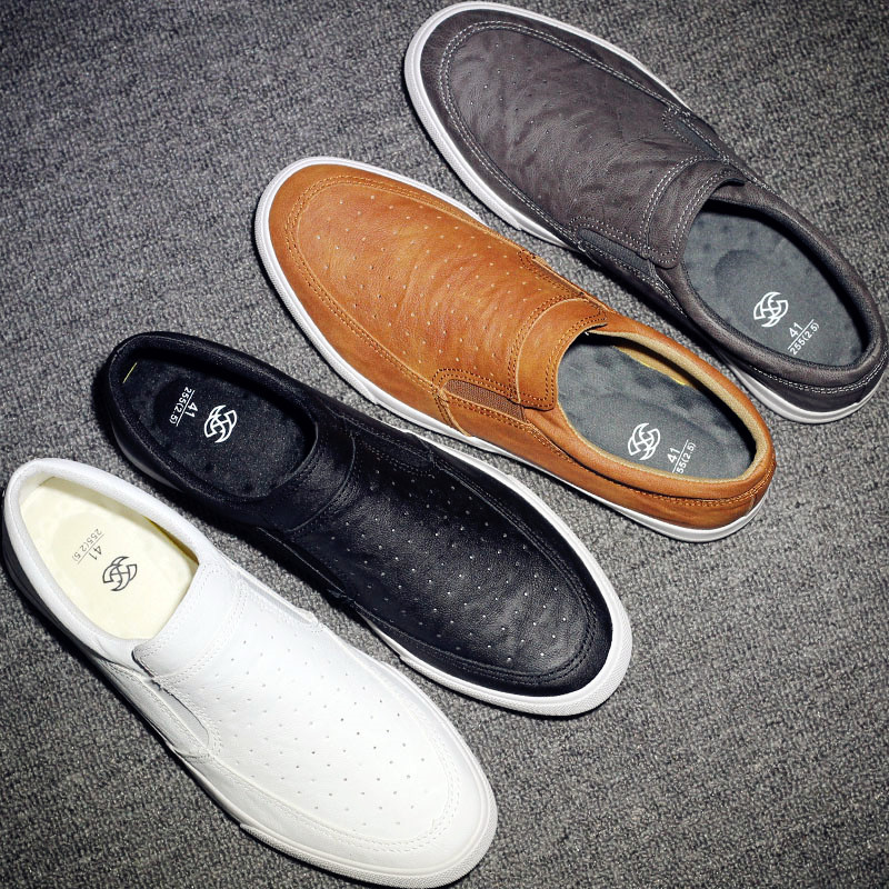 Sapatos de verão masculinos sapatos da moda sandálias respiráveis sapatos masculinos de couro oco sapatos casuais desliz
