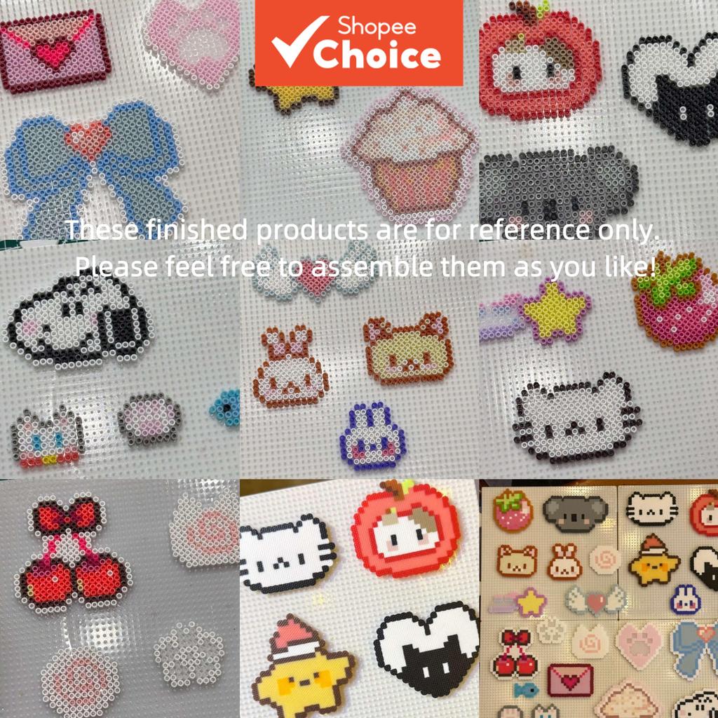 Kit De Contas De Fusível DIY 24/48/72/96/120 Cores 2.6mm Perler Pixel Arte Conjunto Educacional Artesanato Brinquedo Ani