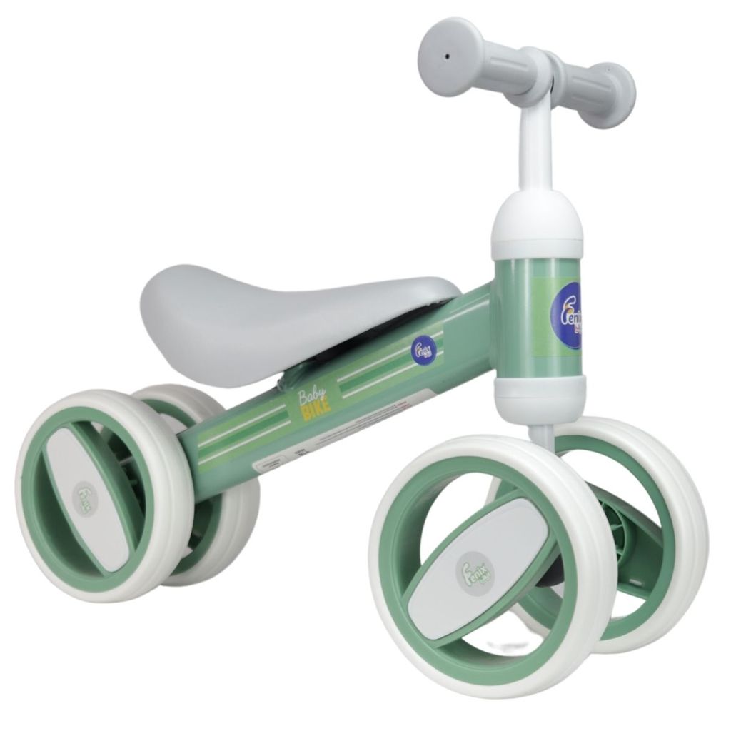 Bicicleta Infantil De Equilíbrio 4 Rodas Verde Baby Bike - Fênix