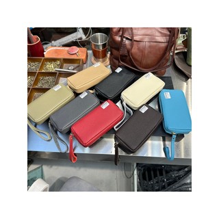 TC Couro Primeira Camada Caído Couro Bolsa para Celular Bolsa de Armazenamento com Zíper Carteira Bolsa de Pulso de Cour