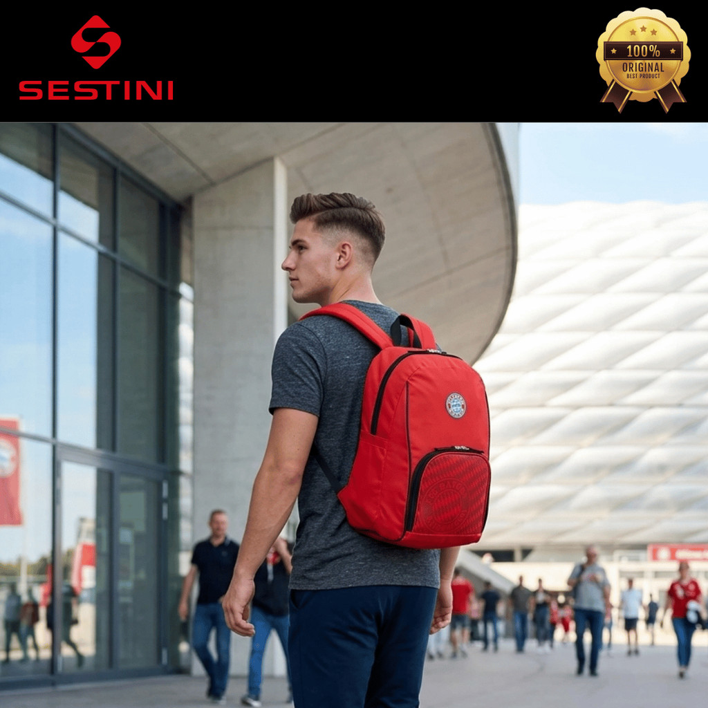 Mochila de Costas FC Bayern Munich Futebol Grande Resistente Escola Trabalho Sestini Original