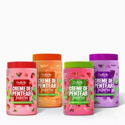 Kit Jujubas Creme de Pentear 1kg – Morango, Uva, Laranja e Melancia - Dabelle Hair