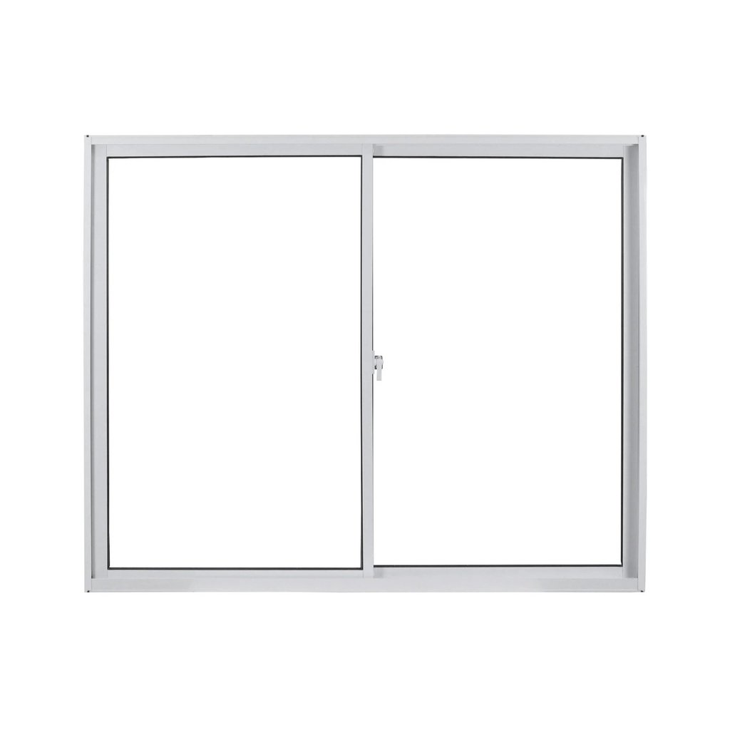 Janela de Alumínio de Correr 100x120cm Vidro Liso Linha Soft MGM Branco 100cm x 120cm