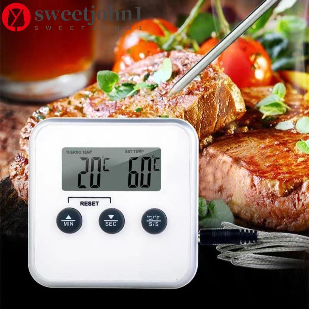 SWEETJOHN1 Termômetro De Carne Para Churrasco , Sonda Longa Com Alarme Digital Alimentos , Unidades Conversíveis