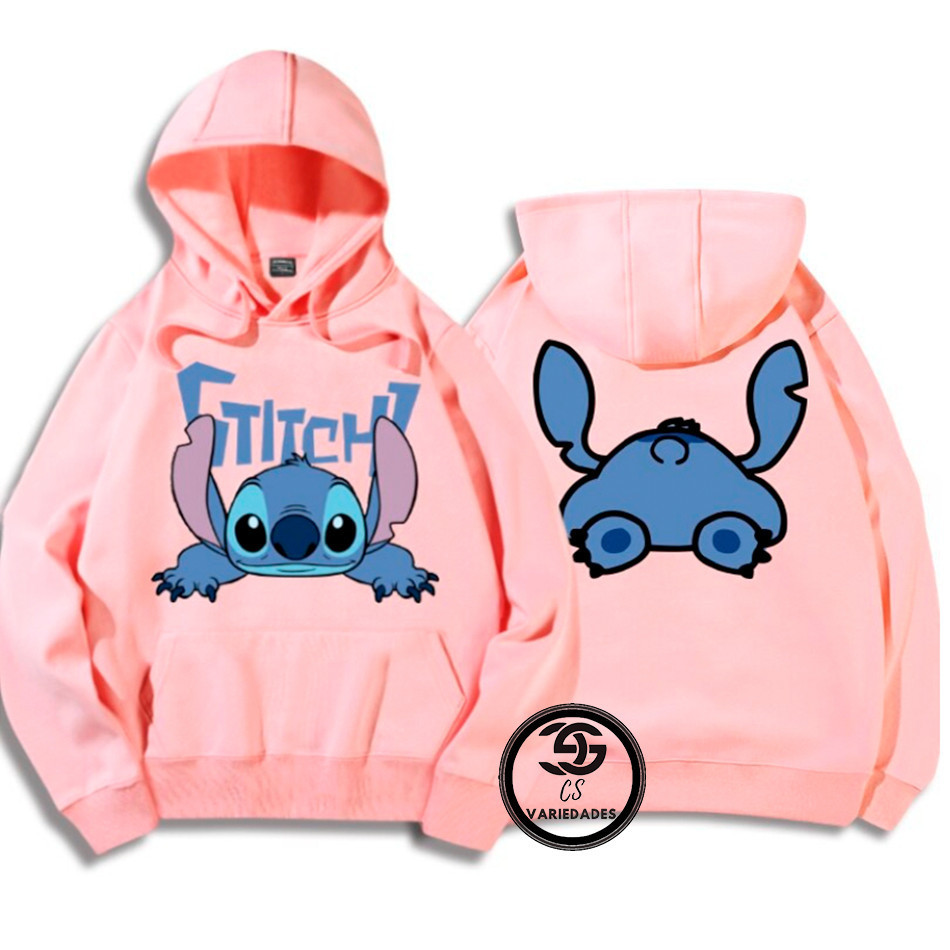 Moletom Lilo Stitch Adulto e Infantil Kids Unissex Com Capuz Canguru Estampado Blusa Infantil Adulto