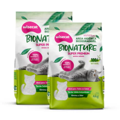 Kit 2 Areia Higiênica para Gatos Bionature Biodegradável Grãos Médios 4kg