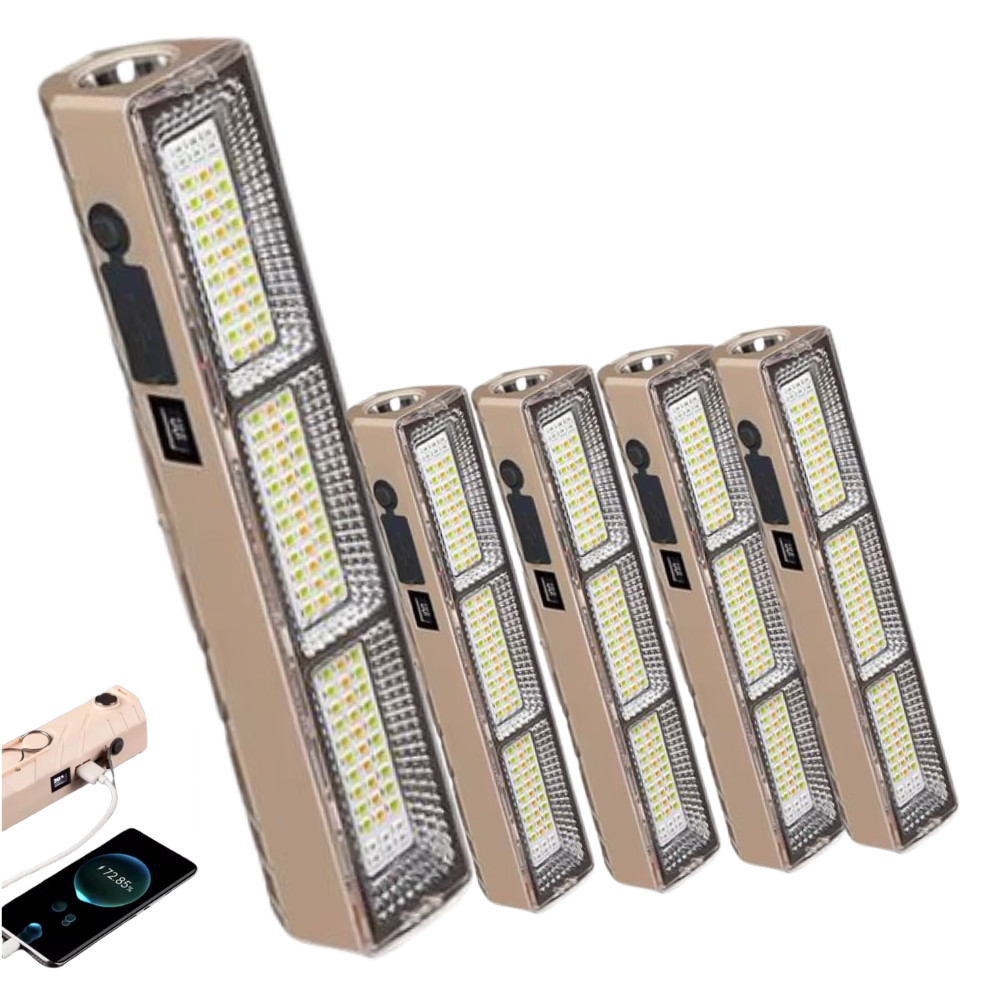 Kit 4 Lampada Led Tubo 200w Emergência Camping Lampião Pesca Barraca Lanterna 22cm Luminoso Recarregável