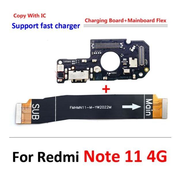 Placa De Carga + Cabo Flex Flat Da Sub Placa De Carga Para Redmi Note 11 4G / Note 11S / Poco M4 Pro 4G