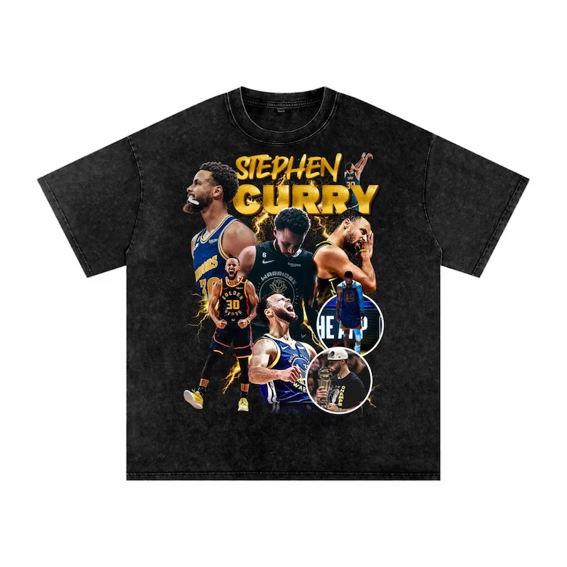 Camiseta Oversized Stephen Curry Golden State Warriors Collage Masculina Feminina Basquete Streetwear T-shirt