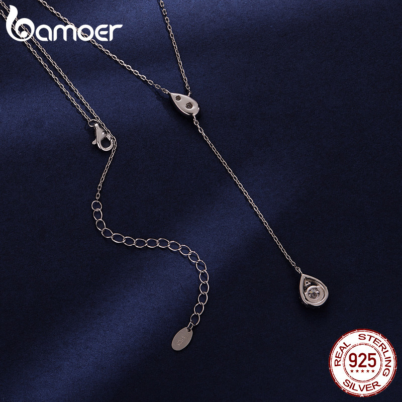 Colar De Prata Esterlina 925 Bamoer, Corrente Em Y, Joias De Moissanite, Presentes Para Mulheres · foto 2