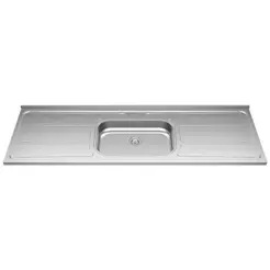 Pia de Cozinha com Cuba 180cm e Válvula Aço Inox - Ghel Plus