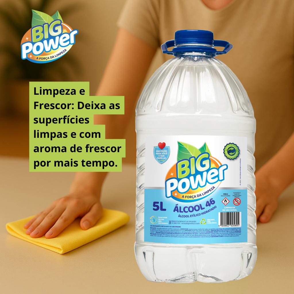 Álcool 46 Etílico Hidratado Big Power 5 L