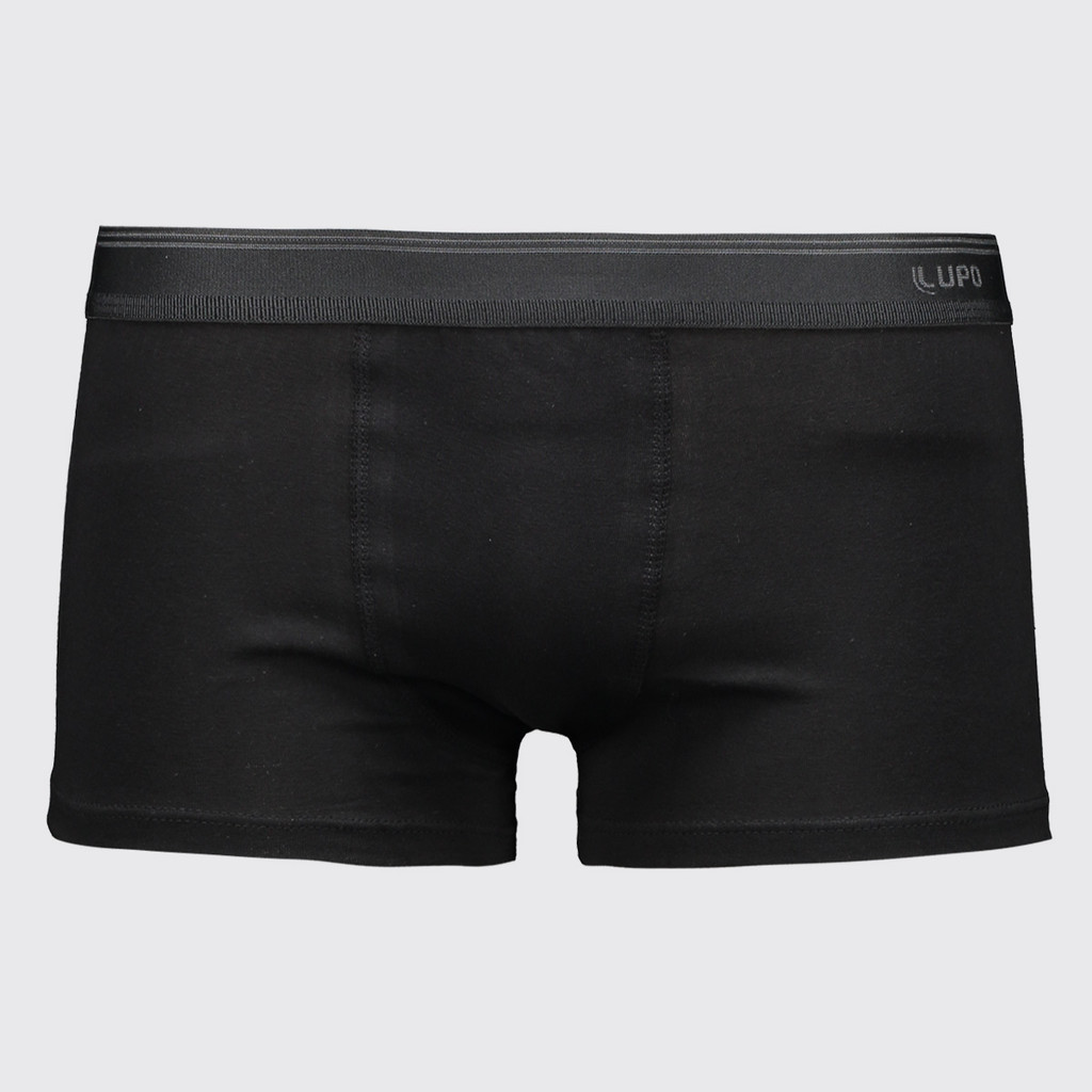 Cueca Sunga Lupo Algodão com Elastano Logo Preta