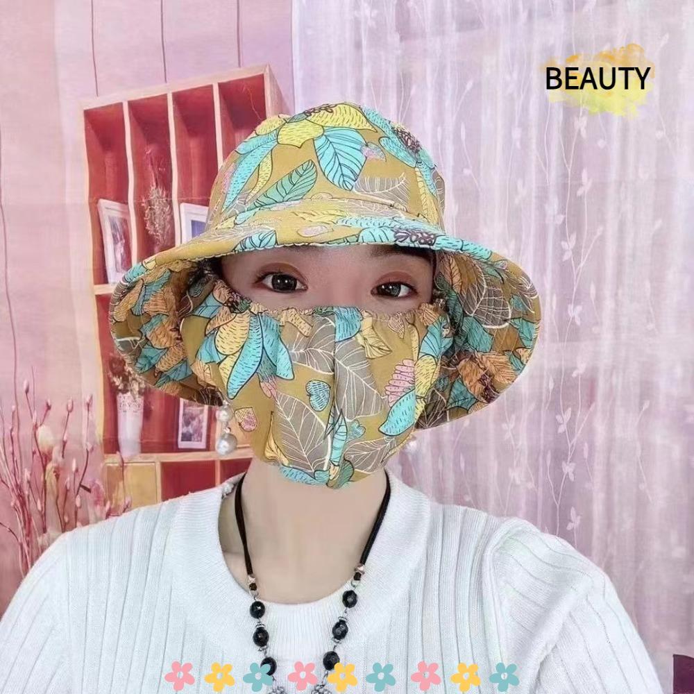 BEAUTYHOMEBR Boné Para Colheita De Chá , Chapéu De Trabalho Agrícola Anti-uv De Aba Larga , Xale Protege O Pescoço