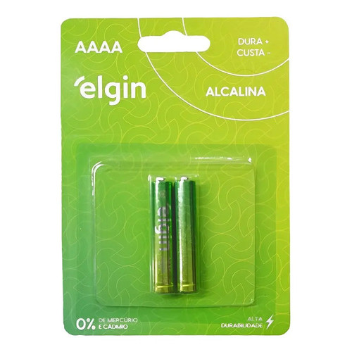 Pilha Alcalina AAAA 1,5v Blister com 2 unidades Elgin