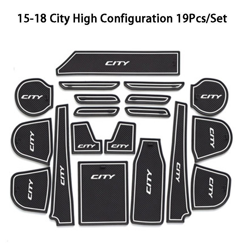 Tapete Antiderrapante para Porta de Carro Honda City 2009-2018, Borracha para Interior Automotivo, Protetor de Ranhuras,